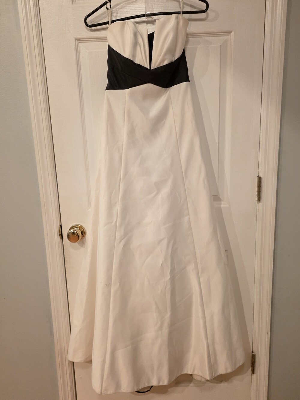 Vintage Jessica MCclintock/Gunne Sax Strapless White and Black Evening Gown